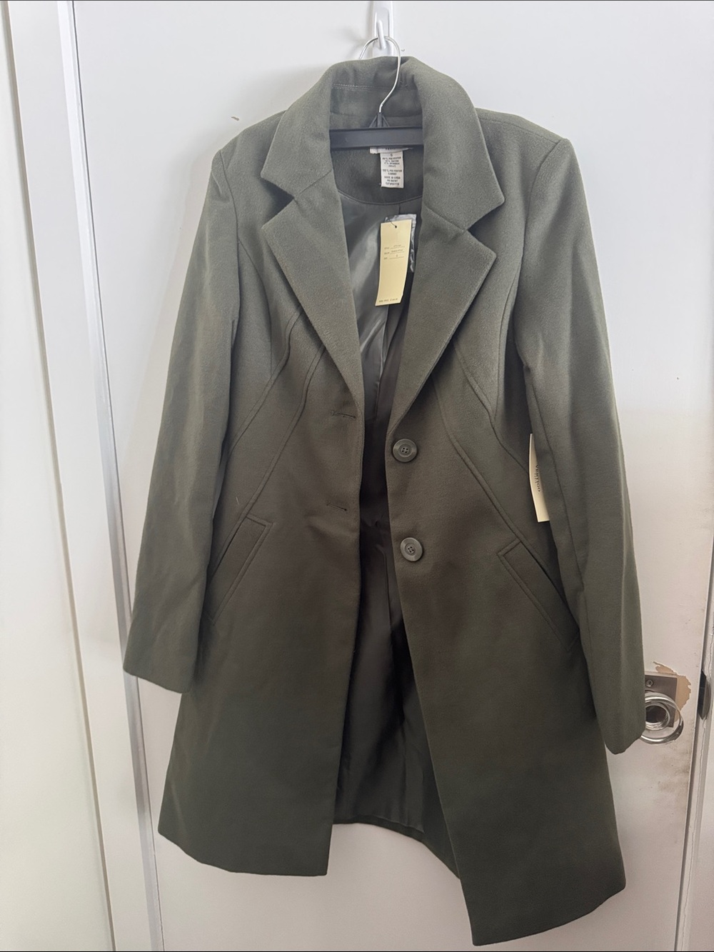 Vertigo Paris Olive Green Tailored Trench Coat